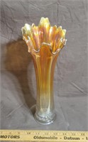 Marigold Carnival Glass Vase