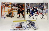 Lot Of Three Autographed Hockey Photos