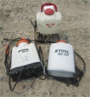 (3) Backpack sprayers includes (2) Stihl.