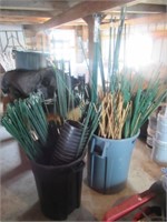 (2) Garbage pails with large group of yard