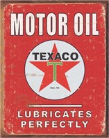 Texaco Motor Oil Tin Sign
