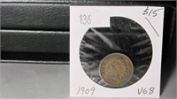 1909 Indian Head Penny - VG8 Condition