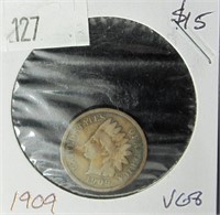 1909 Indian Head Penny - VG8 Condition