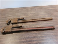 Antique 2 PIPE Wrenches #Superior 24in
