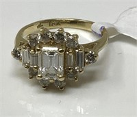 18 Kt. Gold Diamond Ring, Size 2 1/2.