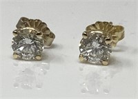 14 Kt. Gold Diamond Stud Earrings.