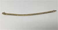 6 1/2 Inch 14 Kt. Gold Diamond Bracelet.