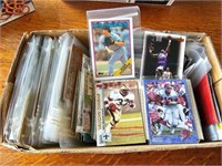 BOX FULL OF VARIOUS SPORTS CARDS VINTAGE INCLUDED