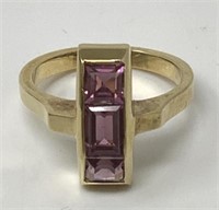 18 Kt. Gold Multi-Garnet Ring, Size 5 1/2.