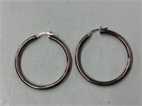 925 Hoop Earrings 1 1/2"