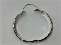 925 Silver/goldtone Bangle Bracelet