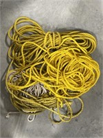 Tray of nylon ropes, various lengths.