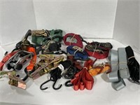 Assortment of ratchet straps , ratchet strap parts