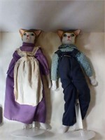 2 Porcelain cat dolls