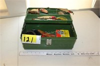 Tackle box with vintage lures