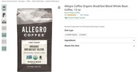 lot of 3 Allegro Coffee Organic ,340g,bb19/04/2023