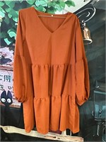 Women’s burnt orange long sleeve chiffon blouse,