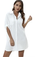 New Women's Casual Half Sleeve Button Down Shirt