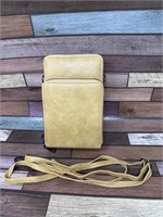 New yellowish-brown crossbody zipper bag with 3