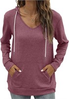 New Saloogoe Kangaroo Pocket Hoodies for Womens V