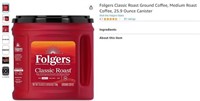 Folgers Classic Roast Ground Coffee, Medium Roast