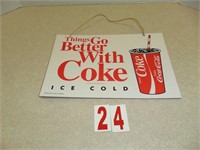 Coca Cola sign 11.5 inches in diameter