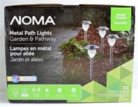 New Noma 10 Lights Solar Power Metal Path Lights