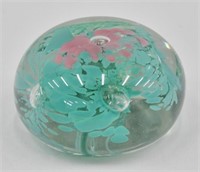 Vintage Signed Art Glass Paper Weight 2"