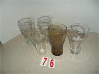 Lot of 5 coca cola Glasses