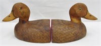 Vintage 1990 Sudbury Wood Duck Bookends - Signed