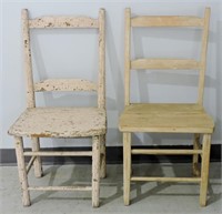 2pc Antique White Painted Accents Chairs