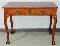 Vintage Ball Claw Leather Top Writing Desk