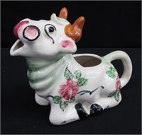 Vintage Occupied Japan Ceramic Cow Milk Jug 5.5"