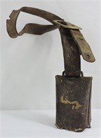 Vintage Cow Bell w Leather Strap 5"