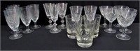 18pc Assorted Crystal Glasses Various Sizes