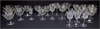 25pc Cornflower Crystal Glasses Various Sizes