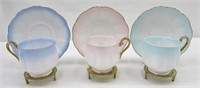 6pc Vtg Royal Albert Rainbow Tea Cups & Saucers