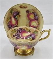 Vintage Aynsley Fruits Tea Cup & Saucer