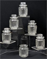 11pc Vintage Lidded Glass Jars 4.5"