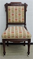Vintage Victorian Parlor Chair on Wheels