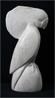 Stone Parrot Figure 12"