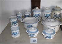 CANISTER SET & MISC. DISHES (AS FOUND)