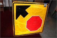 STOP SIGN AHEAD SIGN 36" X 36"