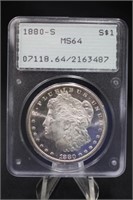 1880-S MS64 BLAST WHITE Morgan Dollar Certified