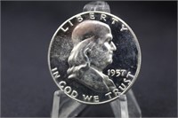 1957 Proof Cameo Type Franklin Silver Half