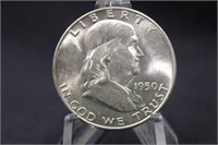 1950-D Uncirculated Franklin Silver Half Dollar