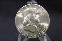 1951-S Uncirculated Franklin Silver Half Dollar