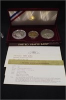 1984 Olympic $10 Gold and Silver Dollar Set