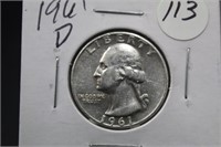 1961-D Washington Silver Quarter