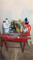 Contents On Table, Laundry Detergent, Bleach,